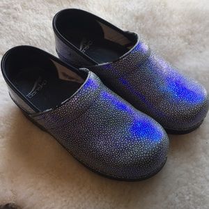Dansko Clogs Pebbled Holographic